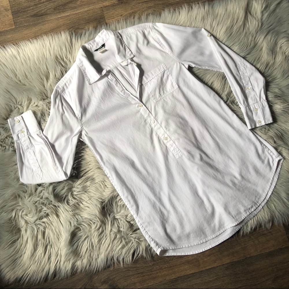 J. Crew Collared Button Down Tunic Top - image 1